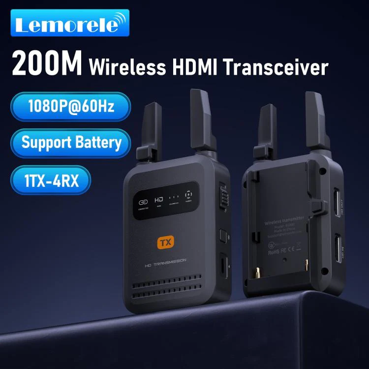 Lemorele R5000 Wireless Video Transmitter 1 In 1 Loop Out 1TX To 4RX 1080P 200M HDMI-compatible Extender - Image 4