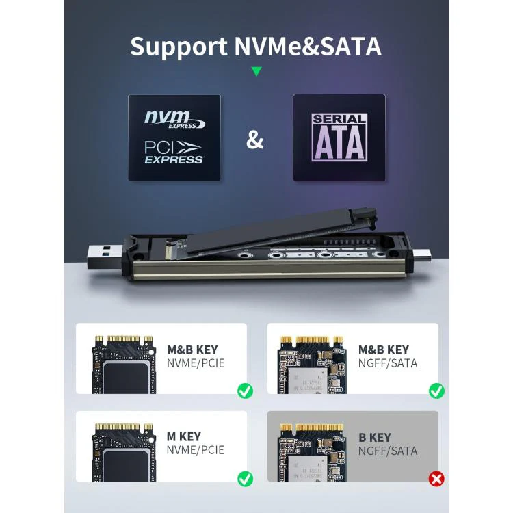 Lemorele SD3L M.2 NVMe SSD M Key PCIe External Tool-Free SSD Enclosure - Image 8