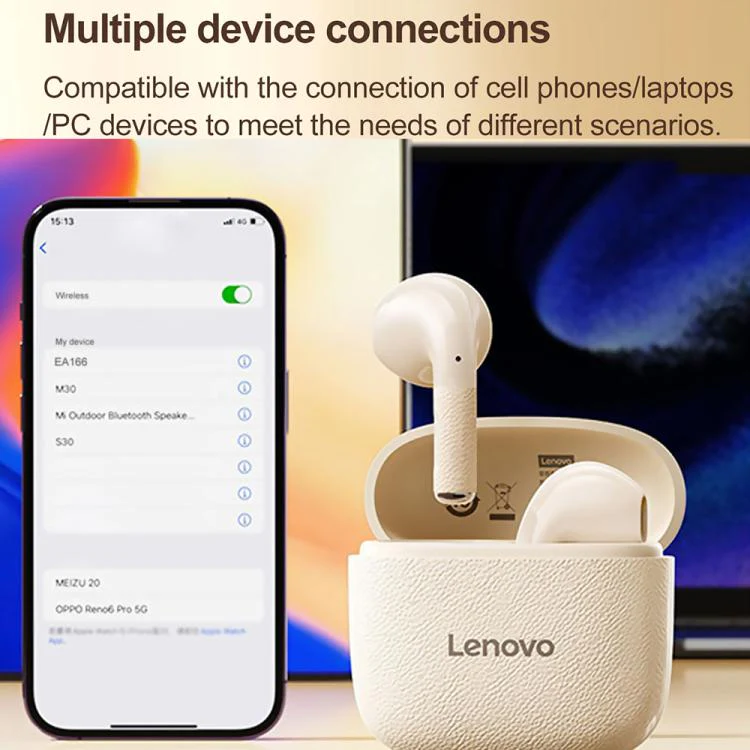 Lenovo EA166 TWS ENC Noise Reduction Semi-in-ear Wireless Bluetooth Earphone(Black) - Image 6