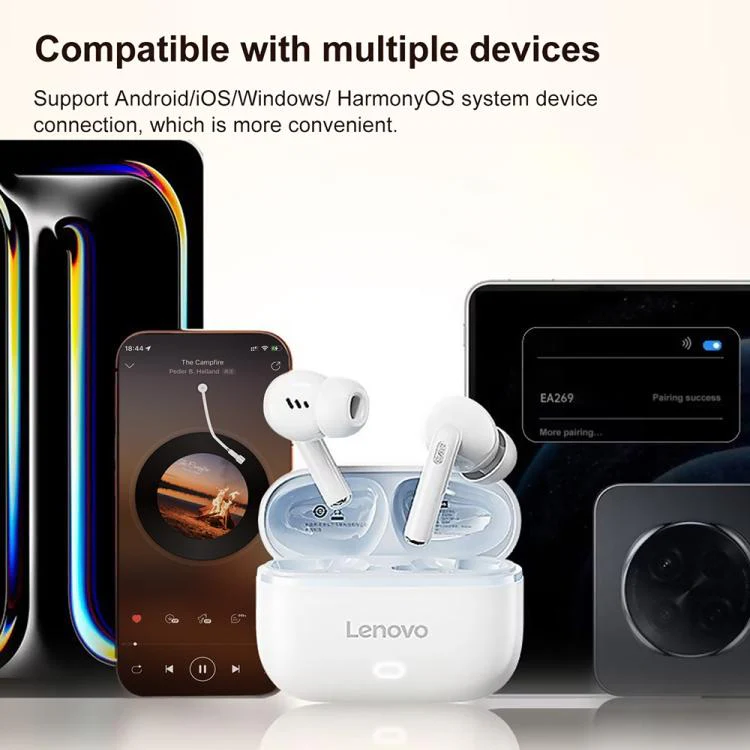 Lenovo EA269 TWS ENC Noise Reduction Semi-in-ear Wireless Bluetooth Earphone(Grey) - Image 3