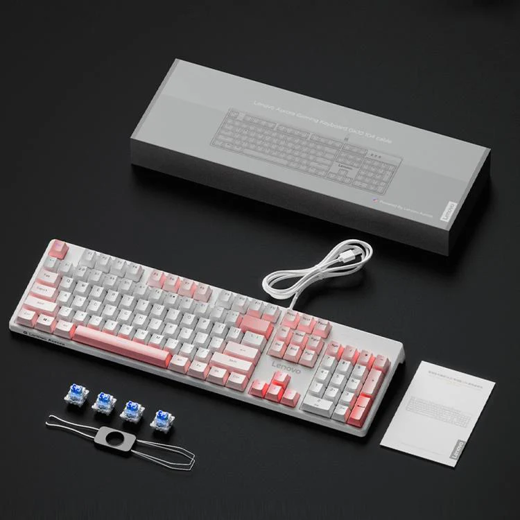 Lenovo GK10 RGB 104 Keys Wired Mechanical Keyboard, Type:Tea Axis(Cherry White) - Image 9