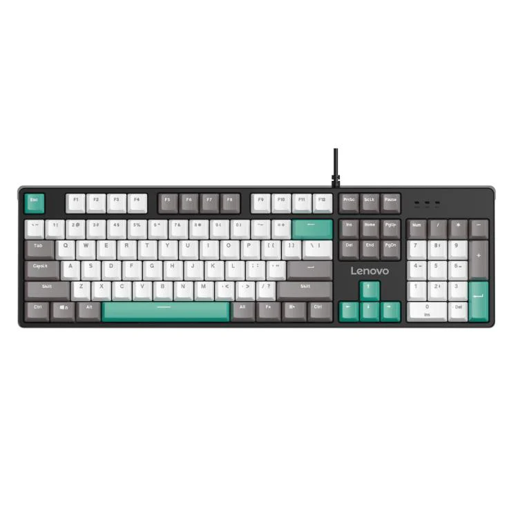 Lenovo GK10 RGB 104 Keys Wired Mechanical Keyboard, Type:Tea Axis(Green Gray)