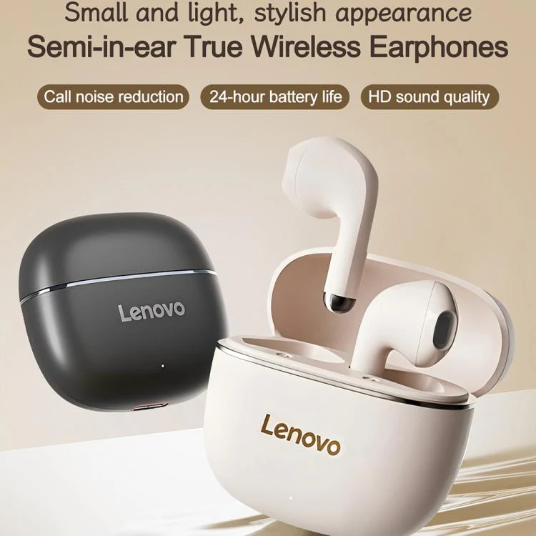 Lenovo TA120 TWS AI Noise Reduction Semi-in-ear Wireless Bluetooth Earphone(Black) - Image 2
