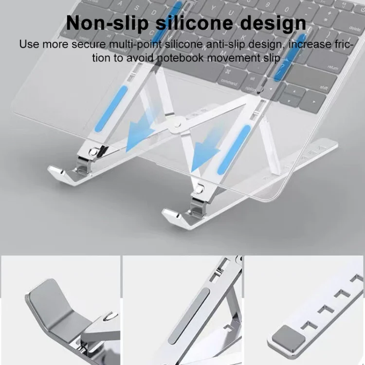 Lenovo Thinkplus Desktop Laptop Folding Holder CT10(Silver) - Image 2