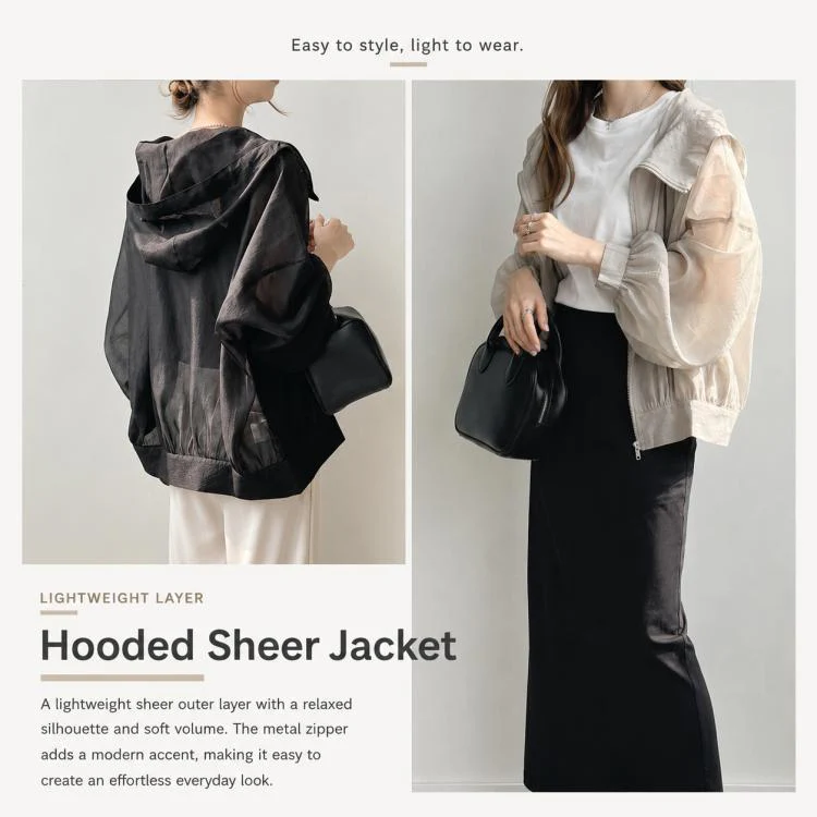 Lightweight Hooded Sun Protection Women Coat, Size:Free Size(Black) - Image 8