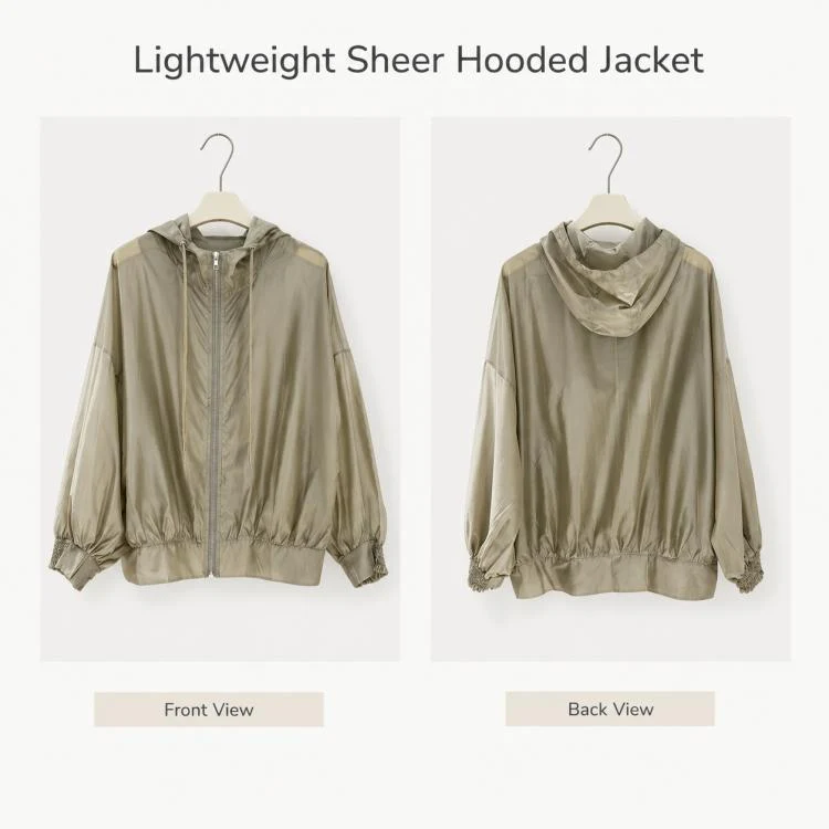 Lightweight Hooded Sun Protection Women Coat, Size:Free Size(Black) - Image 9
