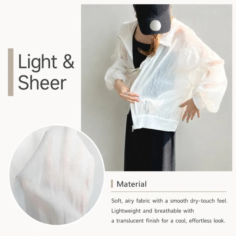 Lightweight Hooded Sun Protection Women Coat, Size:Free Size(Navy Blue) - Image 6