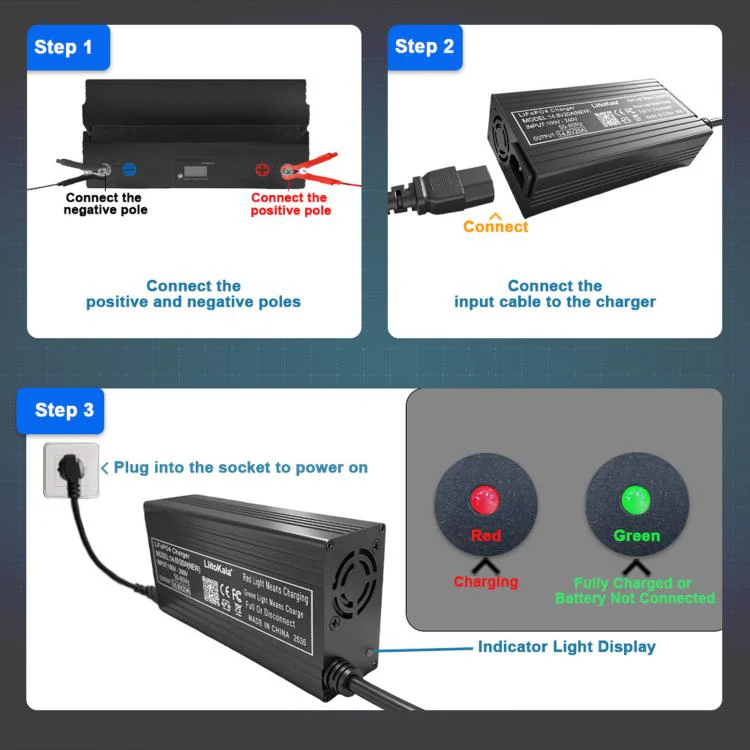 LiitoKala 4S 14.6V 20A LiFePO4 Charger(EU Plug) - Image 3