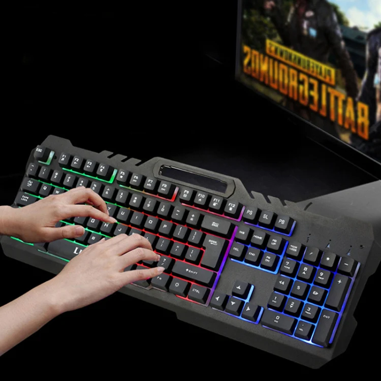 LIMEIDE T21 104Keys Wired Gaming Backlit Computer Manipulator Keyboard and Mouse Set, Cable Length: 1.4 m(White) - Image 7