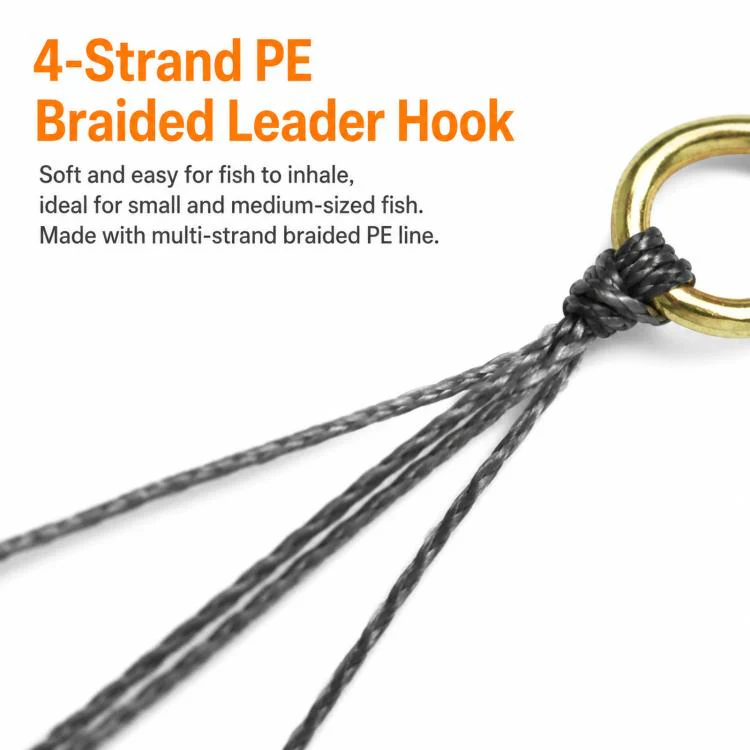 LINNHUE 4pcs /Box Carp Fishing Hooks Hand Tied High Carbon Steel Chinu Hooks With Bait Spring, Spec: No. 0.5(Red) - Image 4