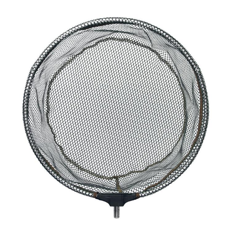 LINNHUE Foldable Rubber Coated Fishing Landing Net Head Anti-Snag Aluminum Alloy Frame Fly Fishing Mesh, Spec: 35cm(Black)