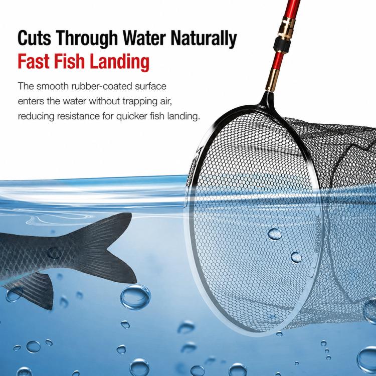 LINNHUE Titanium Alloy Fishing Landing Net Head Rubber Coated Snagless Mesh Dip Net Replacement, Spec: 35cm Fine Mesh - Image 3