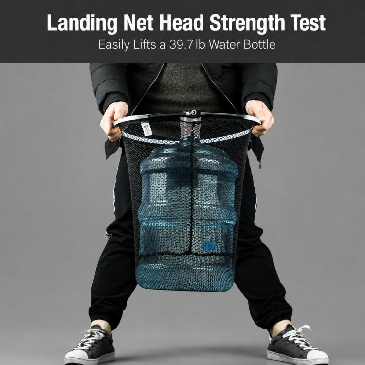 LINNHUE Titanium Alloy Fishing Landing Net Head Rubber Coated Snagless Mesh Dip Net Replacement, Spec: 40cm Coarse Mesh - Image 7