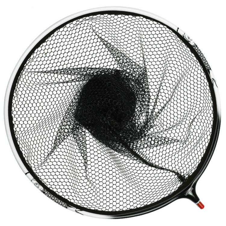 LINNHUE Titanium Alloy Fishing Landing Net Head Rubber Coated Snagless Mesh Dip Net Replacement, Spec: 45cm Coarse Mesh