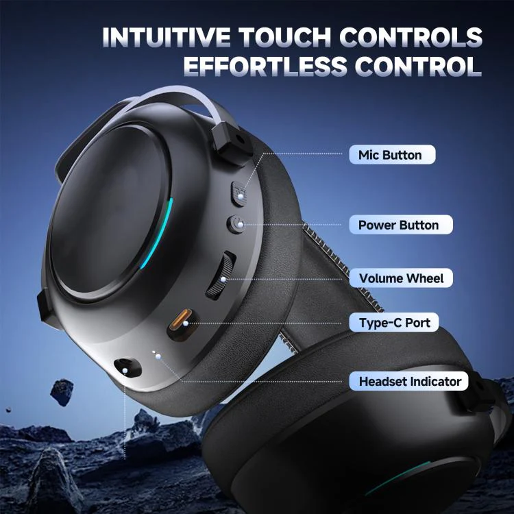 LinX G5 Wireless Bluetooth On-Ear Gaming Headset with Mic(Black) - Image 6