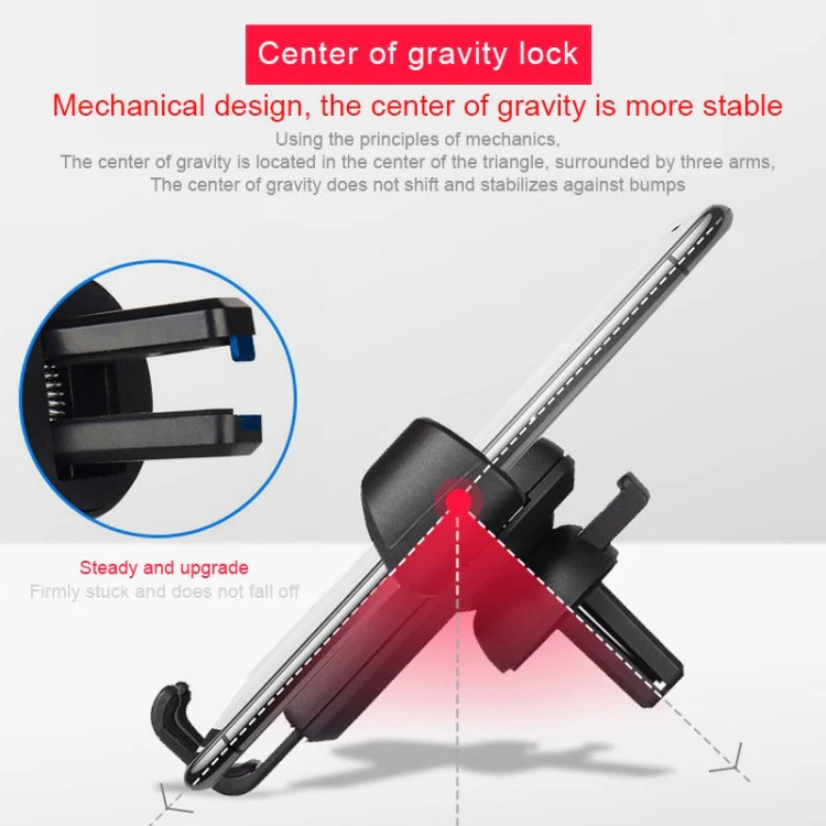 Litchi Texture Gravity Car Mount Phone Holder (Black) - Image 7