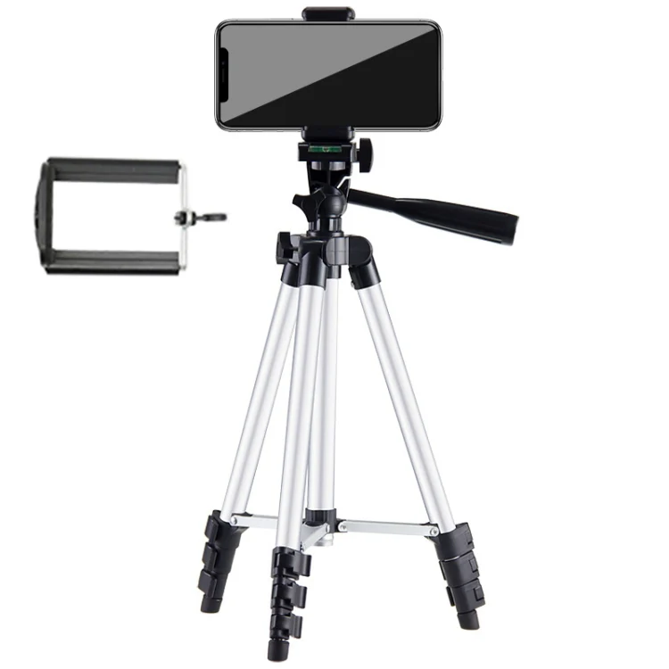 Live Broadcast Tripod 4-Section Folding Legs Aluminum Alloy Tripod Mount with U-Shape Three-Dimensional Tripod Head for DSLR & Digital Camera, Adjustable Height: 35-106cm - Image 2