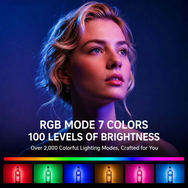Live Streaming Photography 3 Color Temperatures RGB Fill Light(White) - Image 11