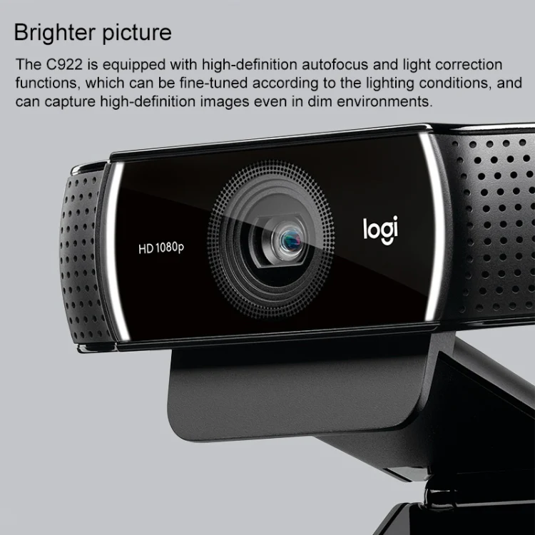 Logitech C922 HD 1080P Auto Focus Webcam with 2 Omnidirectional Microphones - Image 4