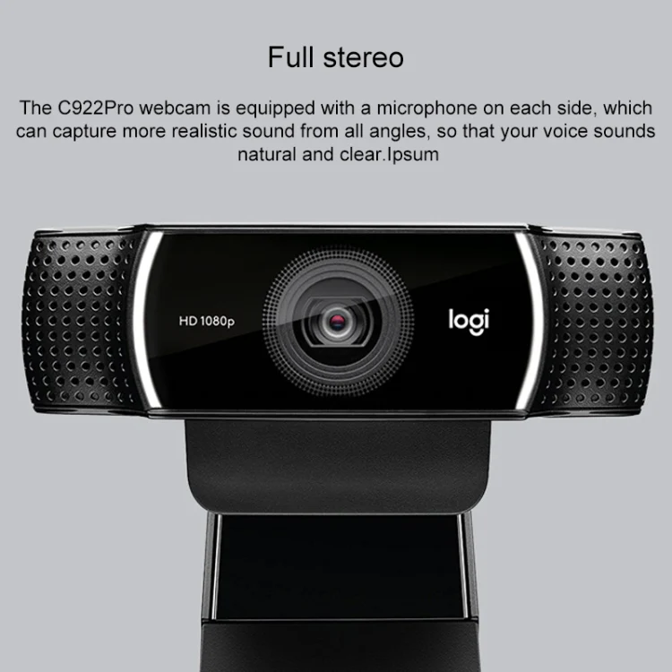 Logitech C922 HD 1080P Auto Focus Webcam with 2 Omnidirectional Microphones - Image 5