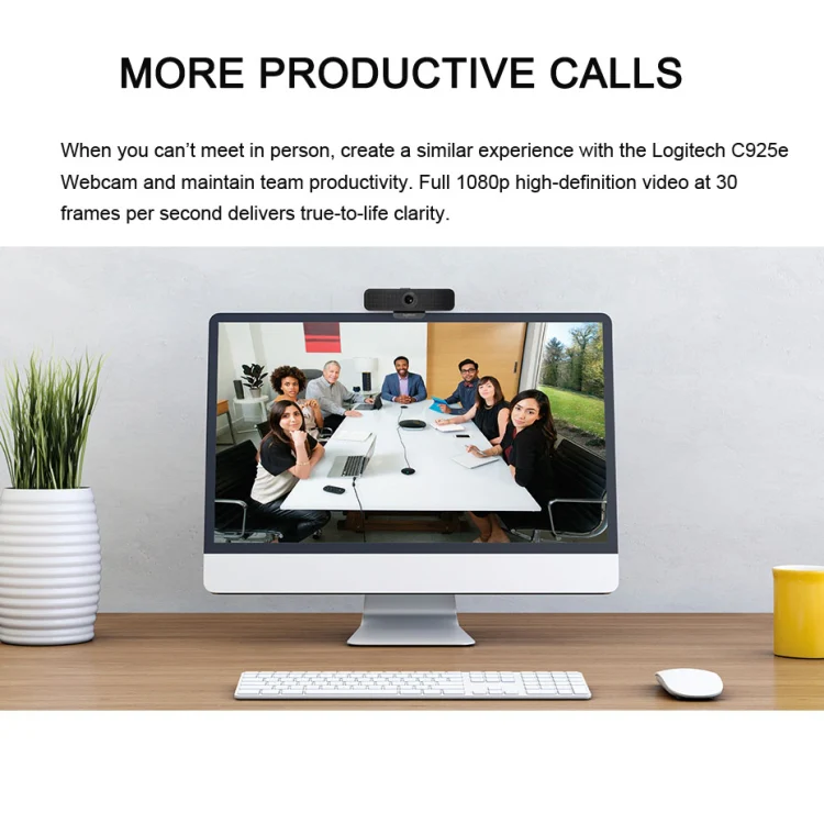 Logitech C925E 1080p HD Webcam with Integrated Security Cover(Black) - Image 13