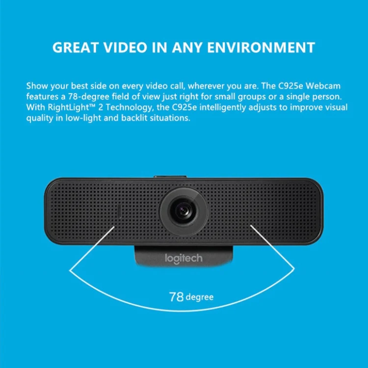 Logitech C925E 1080p HD Webcam with Integrated Security Cover(Black) - Image 9