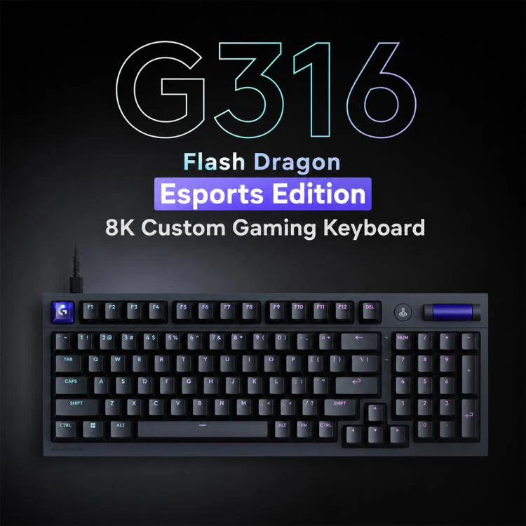 Logitech G316 8K Custom Mechanical Gaming Keyboard Esports Edition with Tactile Switches(Black) - Image 4