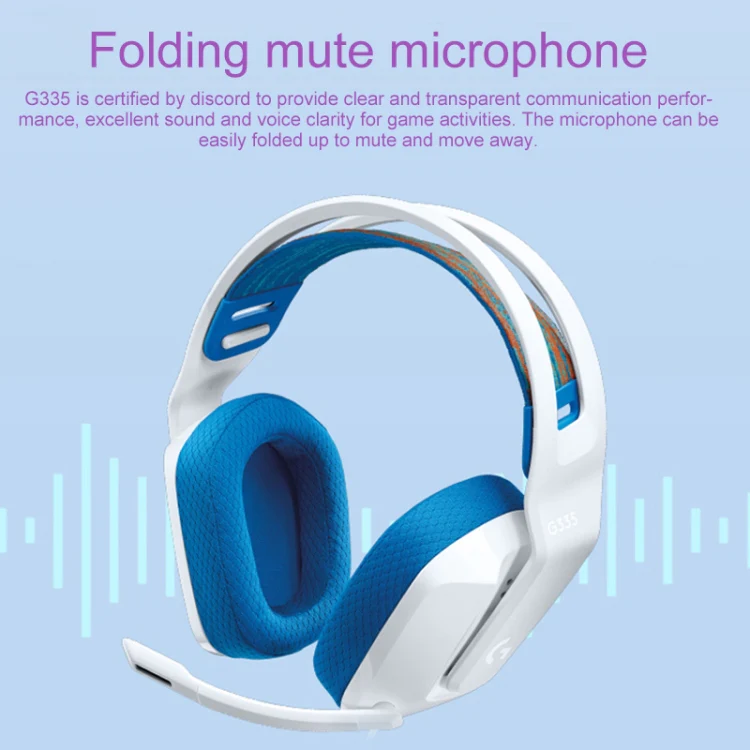 Logitech G335 Foldable Wired Gaming Headset with Microphone (White) - Image 4