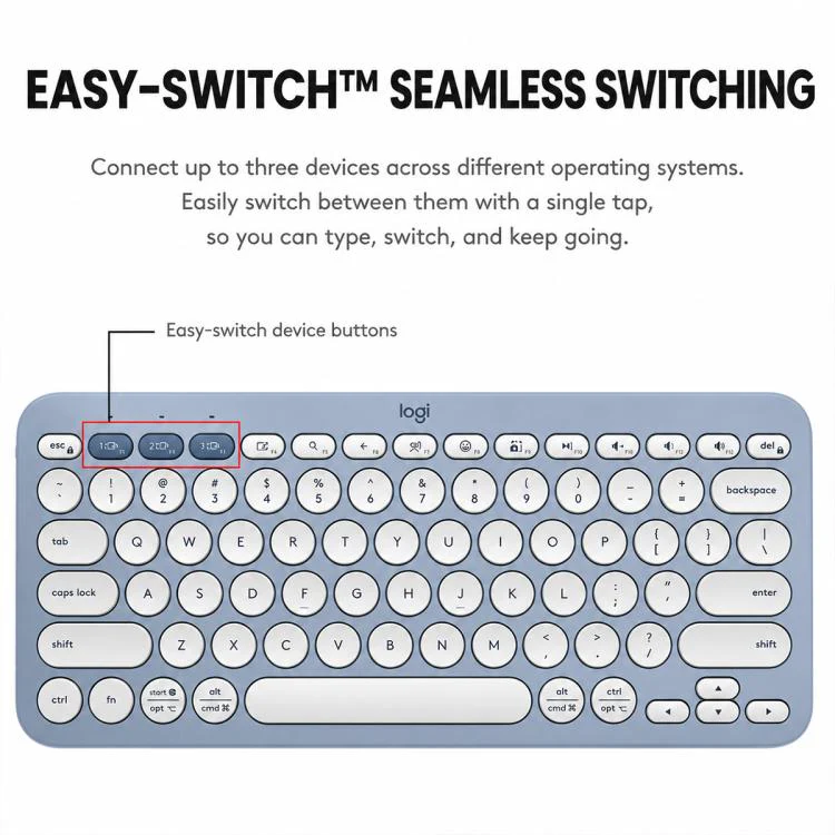 Logitech K390 Ultra-thin Portable Wireless Bluetooth Keyboard(Pink) - Image 7