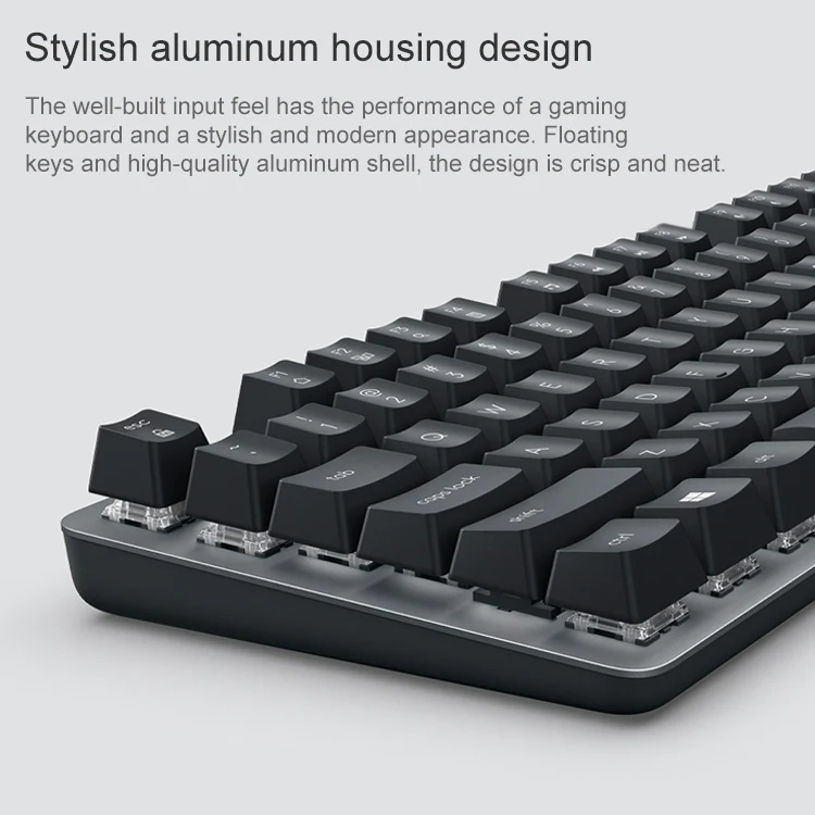 Logitech K835 Mini Mechanical Wired Keyboard, Green Shaft (Black) - Image 8
