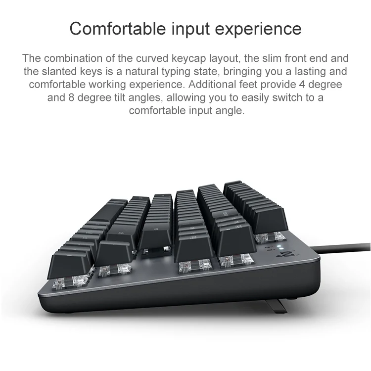 Logitech K835 Mini Mechanical Wired Keyboard, Green Shaft (White) - Image 9