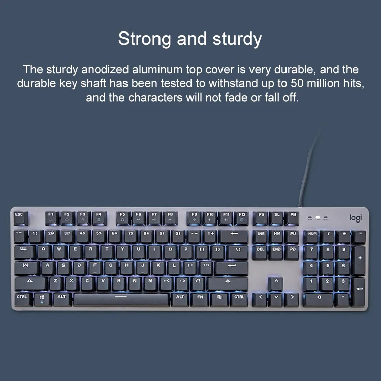 Logitech K845 CHERRY Blue Axis Backlit Mechanical Wired Keyboard, Cable Length: 1.8m - Image 8