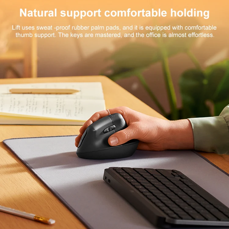 Logitech Lift Vertical 1000DPI 2.4GHz Ergonomic Wireless Bluetooth Dual Mode Mouse (White) - Image 5