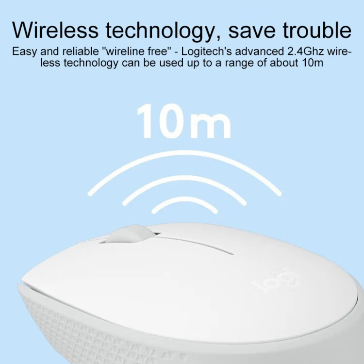 Logitech M172 1000DPI 2.4GHz Wireless Mouse (White) - Image 2