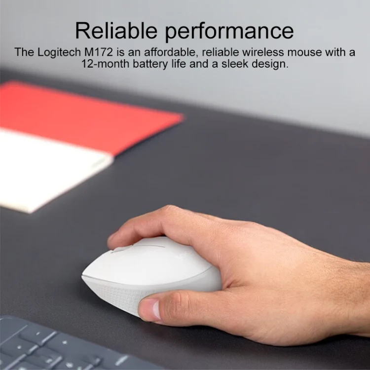 Logitech M172 1000DPI 2.4GHz Wireless Mouse (White) - Image 7