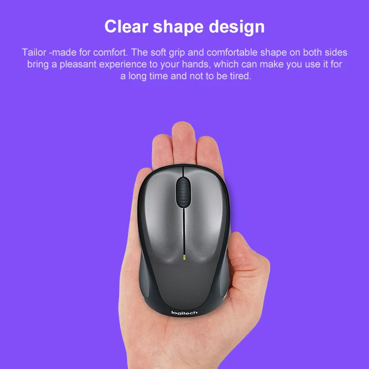Logitech M235 1000DPI 2.4GHz Ergonomic Wireless Mouse(Black) - Image 4