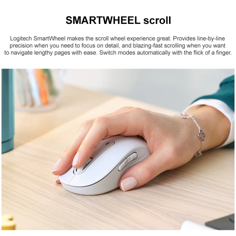 Logitech M650 5-keys 2000 DPI Wireless Bluetooth Silent Mouse (Pink) - Image 4