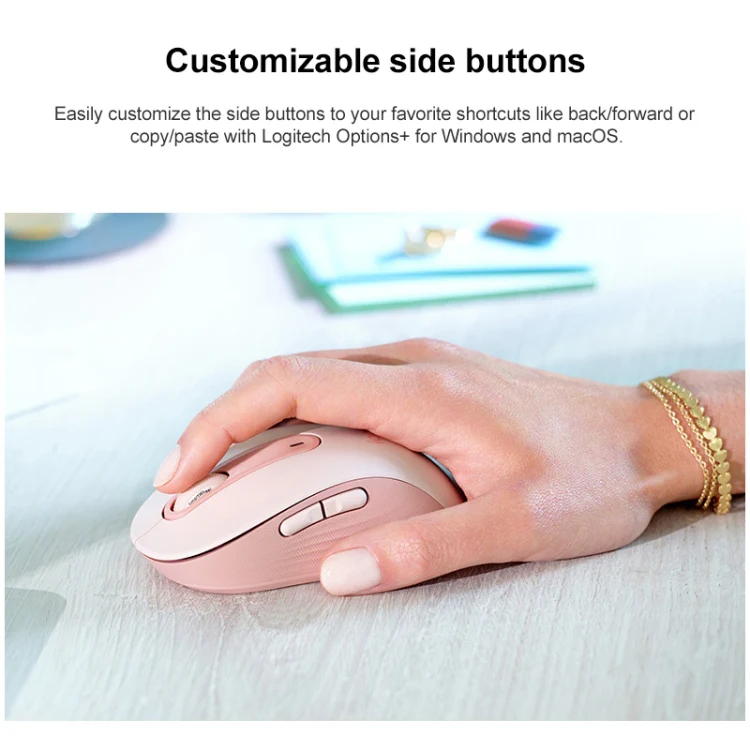 Logitech M650 5-keys 2000 DPI Wireless Bluetooth Silent Mouse (Pink) - Image 6