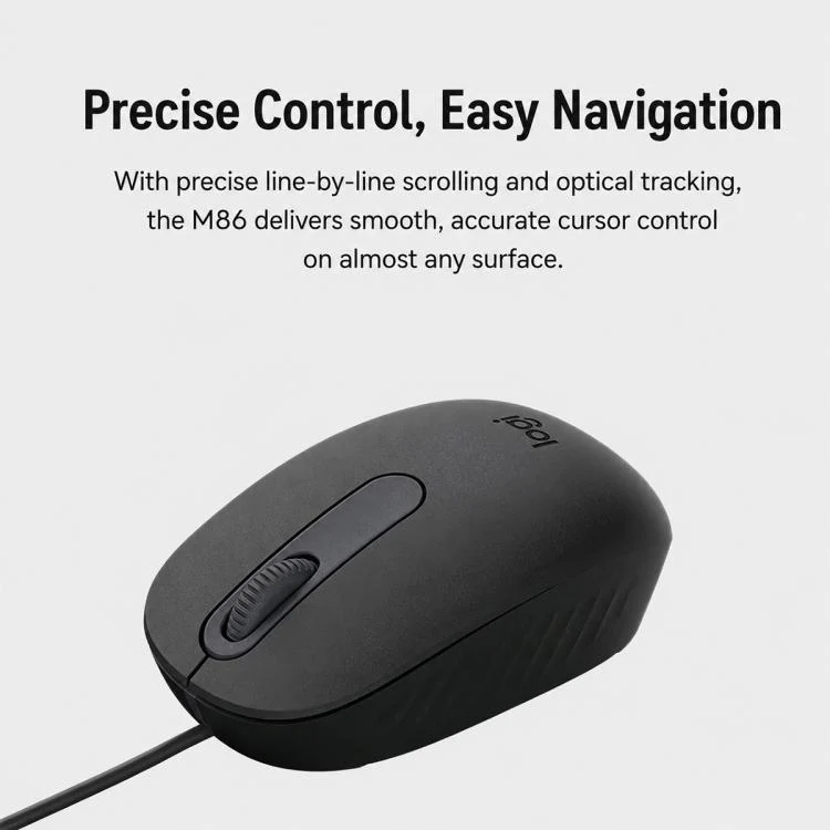 Logitech M86 1000DPI USB-A Port Wired Mouse(Black) - Image 5