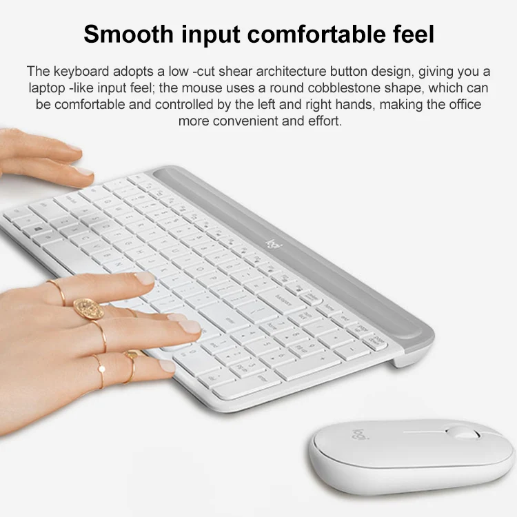Logitech MK470 Wireless Silence Keyboard Mouse Set (White) - Image 5