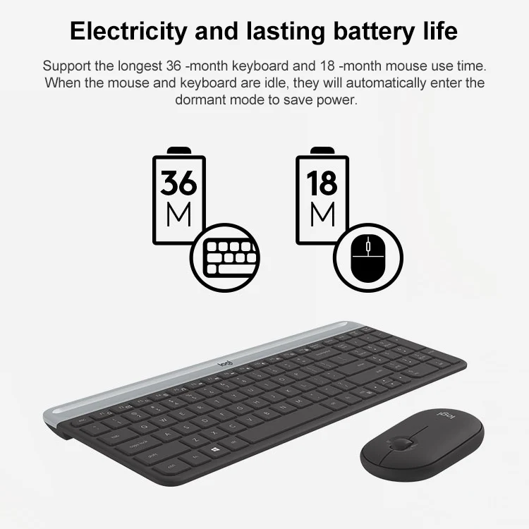 Logitech MK470 Wireless Silence Keyboard Mouse Set (White) - Image 7