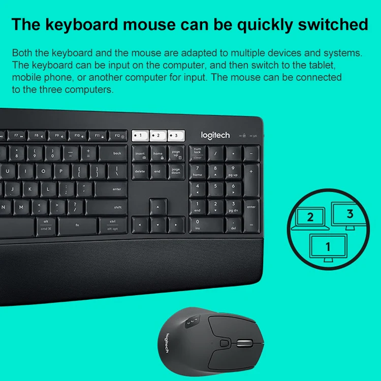 Logitech MK850 Wireless Bluetooth Keyboard Mouse Set - Image 7