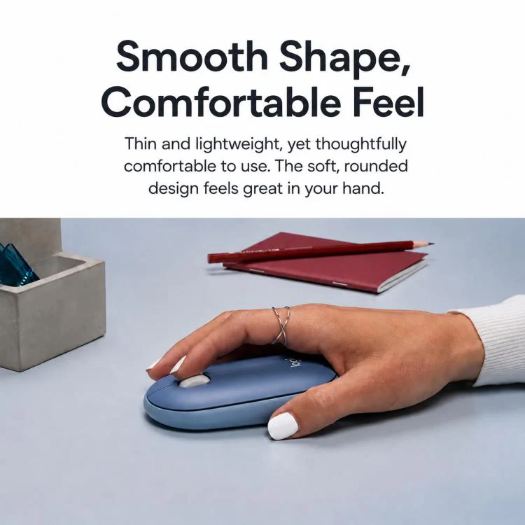 Logitech PEBBLE 2.0 M350S 4000DPI Ultra-Thin Dual-Mode Wireless Bluetooth Mouse(Pink) - Image 7