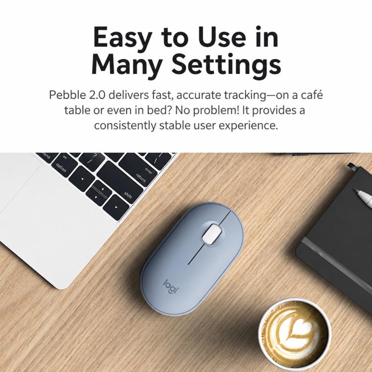 Logitech PEBBLE 2.0 M350S 4000DPI Ultra-Thin Dual-Mode Wireless Bluetooth Mouse(White) - Image 8