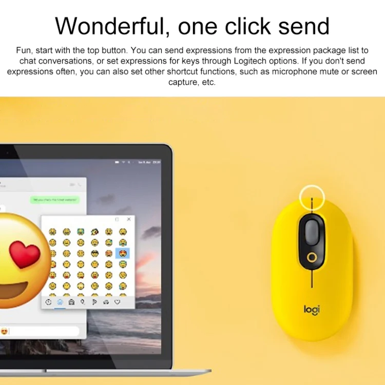 Logitech Portable Office Wireless Mouse (Yellow) - Image 5