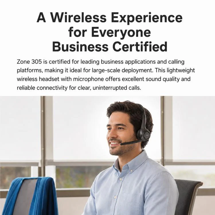 Logitech Zone 305 Wireless Business Headset Team Edition with Receiver(Black) - Image 6
