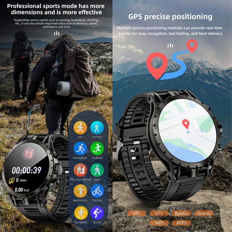 LOKMAT APPLLP 4 4G Smart Watch, 1.58 inch SC8541E Quad Core, 3GB+32GB, Android 8.1, GPS, Heart Rate, Blood Oxygen, Blood Pressure Monitoring, NFC(Black) - Image 12
