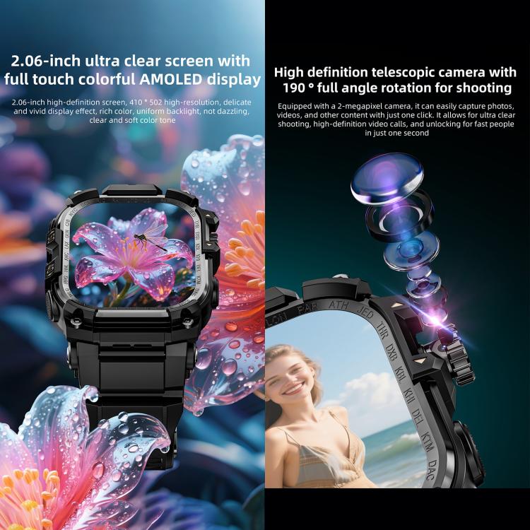 LOKMAT APPLLP 7 Max 4G Smart Watch, 1.58 inch SC8541E Quad Core, 3GB+32GB, Android 8.1, Video Call , Heart Rate(Black) - Image 6