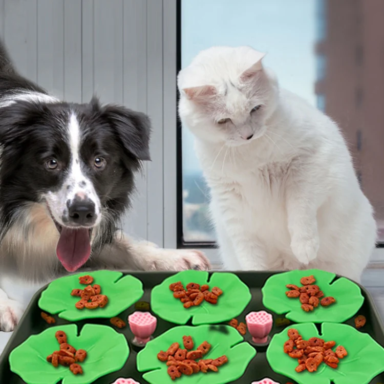Lotus Leaf Silicone Pet Licking Pad Cats And Dogs Anti Choking Slow Eating Mat(Light Blue) - Image 7