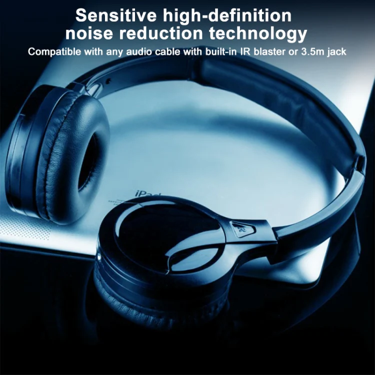 LPT03 Headset Wireless Infrared Dual/Single Channel Earphone (Black) - Image 5